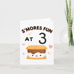 Smores Fun Camping Geburtstag 3 Jahre alter Camper Karte