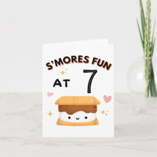 Smores Fun Camping Geburtstag 7 Jahre alter Camper Karte