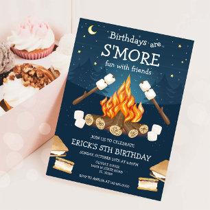 S'mores Geburtstagsfeier S'mores Camping Geburtsta Einladung