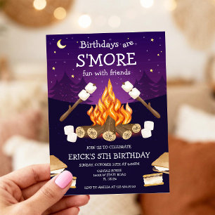 S'mores Geburtstagsfeier S'mores Camping Geburtsta Einladung