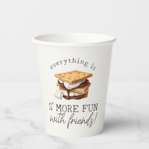 S'mores Herbst-Geburtstags-Lagerfeuer Outdoor Pappbecher