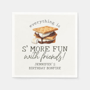 S'mores Herbst-Lagerfeuer-Outdoor-Birthday-Party Serviette