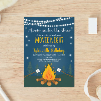 S'mores Kinoabend unter Sternen Geburtstag Einladung