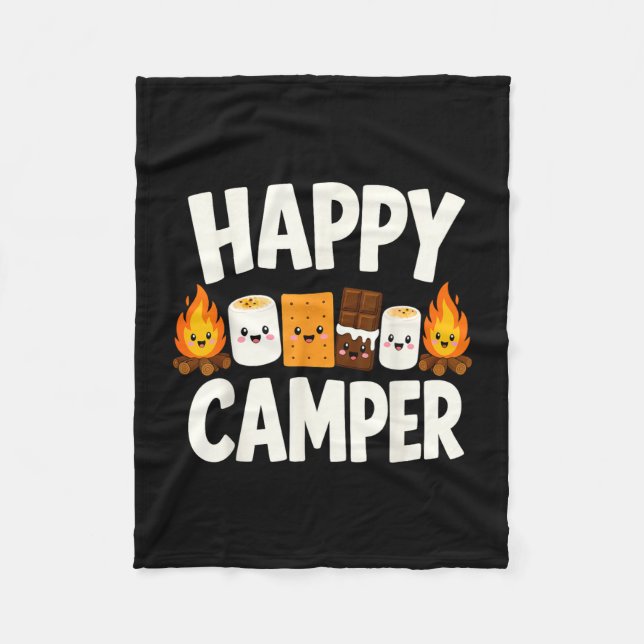 S'mores Lagerfeuer Camping  Fleecedecke (Vorderseite)