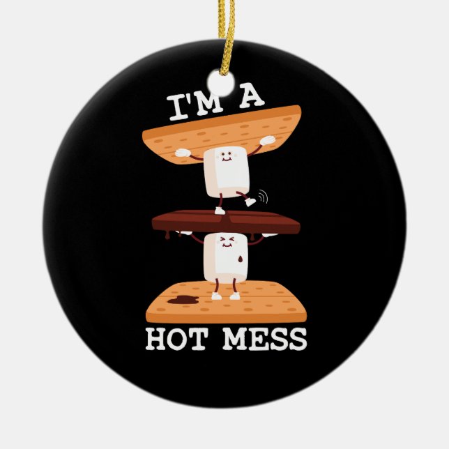 Smores Marshmallows Funny Campfire Ich bin ein hei Keramik Ornament (Vorne)