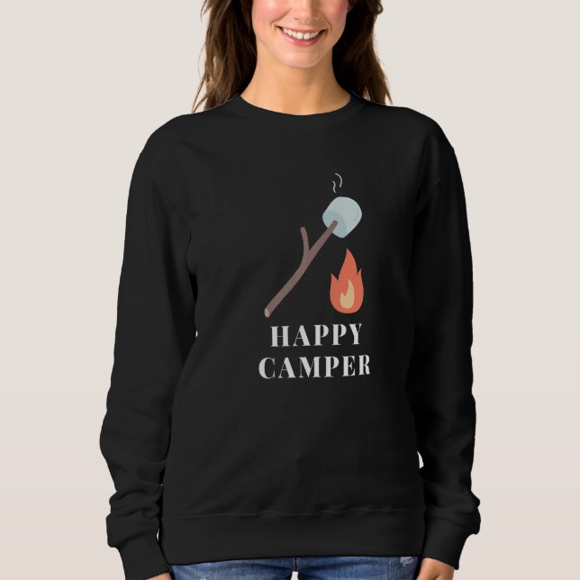 Smores Marshmallows Happy Campers Campfire Camping Sweatshirt (Vorderseite)