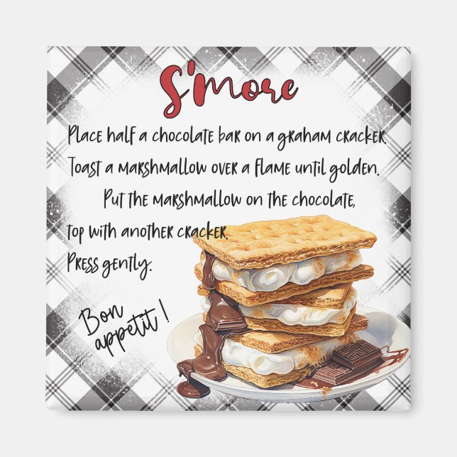 S'mores-Rezept Magnet (Vorne)