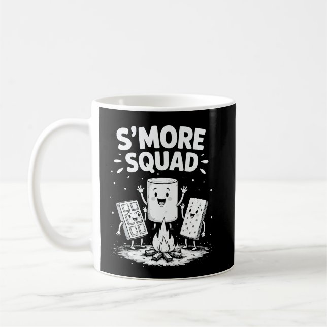 S'mores Squad Camping Campfire Cute Marshmallow Kaffeetasse (Links)