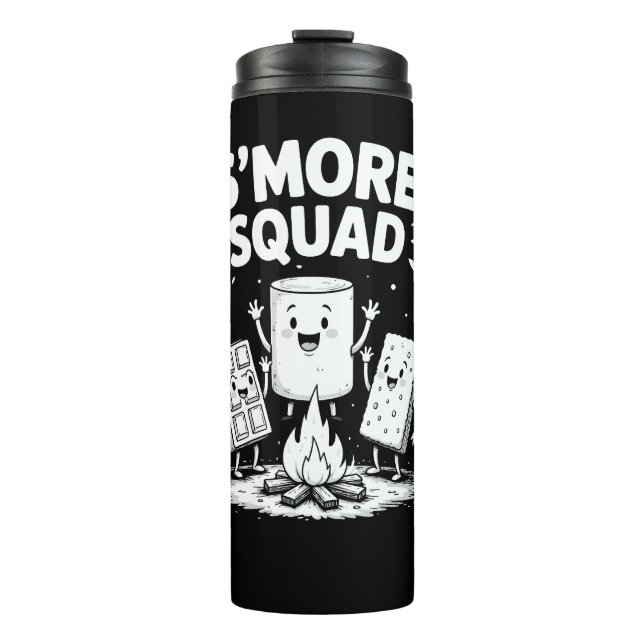 S'mores Squad Camping Campfire Cute Marshmallow Thermosbecher (Vorderseite)