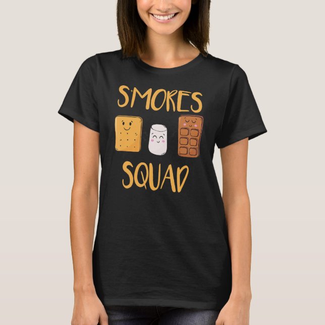 S'mores Squad Marshmallow Camping Campfire Smores T-Shirt (Vorderseite)