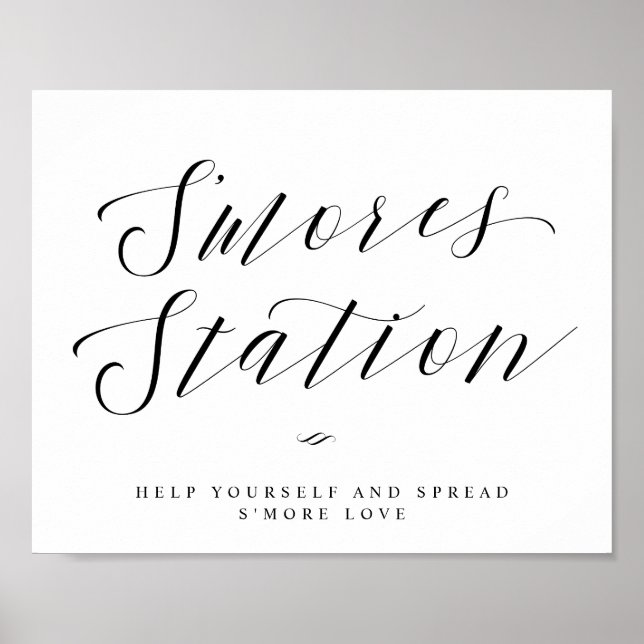 S'mores Station Chic Brautparty- oder Hochzeitssch Poster (Vorne)