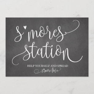 S'mores Station Gefallen Party Signage 12x18 Einladung