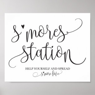 S'mores Station Gefallen Party Signage Poster
