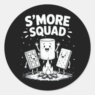 S'mores-Trupp Camping Lagerfeuer Süß Marshmallow Runder Aufkleber