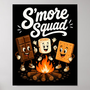 S'mores-Truppe lustige Marshmallow Lagerfeuer Poster