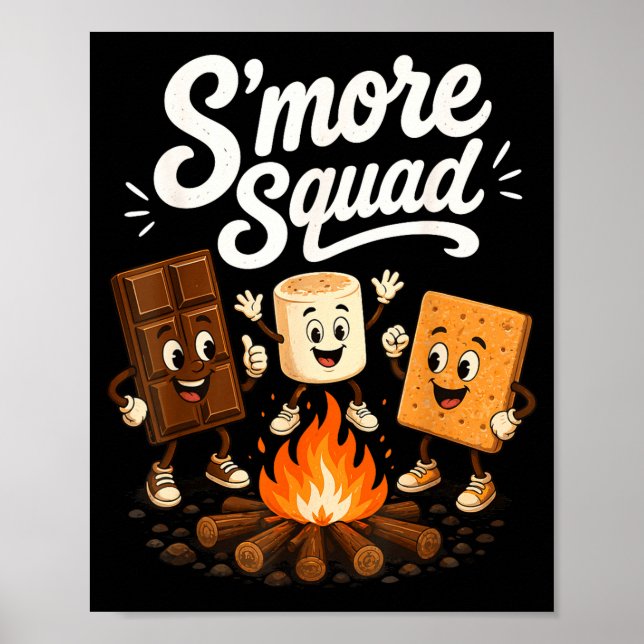 S'mores-Truppe lustige Marshmallow Lagerfeuer  Poster (Vorne)