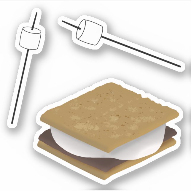 Smores und Marshmallows Aufkleber (Vorderseite)