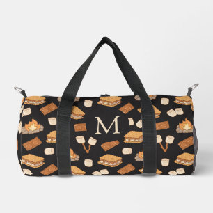 S'mores Vintage-Camping Lagerfeuer Monogramm Camp Duffle Bag