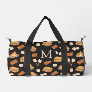 S'mores Vintage-Camping Lagerfeuer Monogramm Camp Duffle Bag