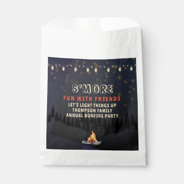 S'mos Spaß Bonfire Backyard Keks Freundschaft gebe Geschenktütchen (Vorderseite)