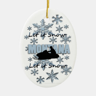 Smowmobile Let it Snow Montana Weihnachtsschmuck
