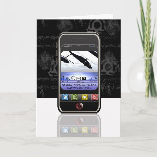 SMS-Nachricht über das Handy Happy Birthday Karte (Vorderseite)