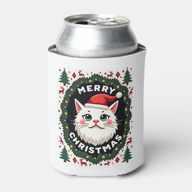 Smudge Cat hässlicher Weihnachtspullover  (1) Dosenkühler (Kanne Vorderseite)