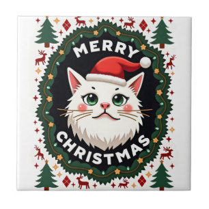 Smudge-Katze hässlicher Weihnachtspullover (1) Fliese