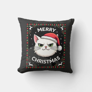 Smudge Katze hässlicher Weihnachtspullover (1) Kissen