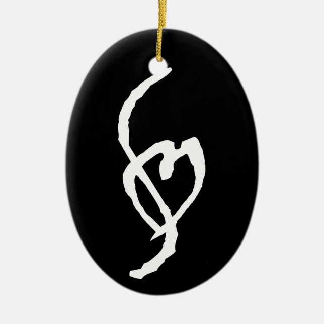 Smuffin Liebe-Schwarzes Keramik Ornament (Vorne)