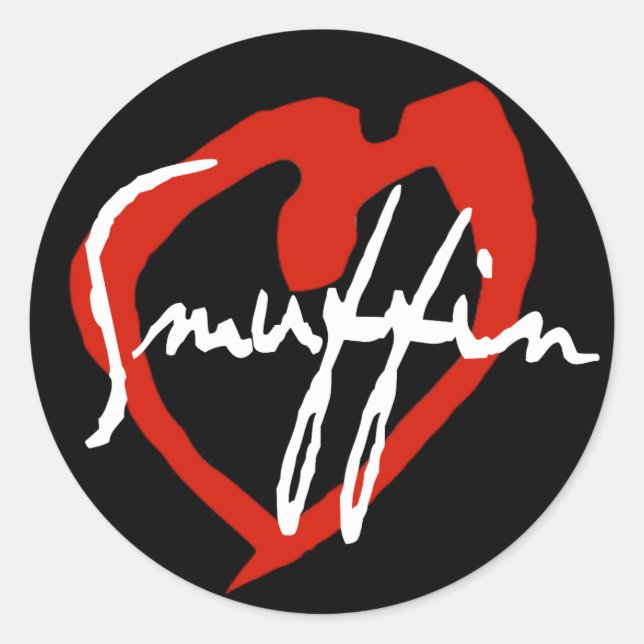 Smuffin Red Heart Sticker Black (Vorderseite)