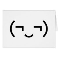 Smug Emoticon (EUR ‿ EUR) japanische Kaomoji Karte