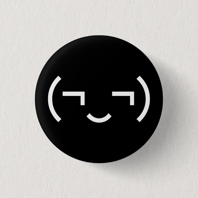 Smug Emoticon (EUR ‿) Japanischer Kaomoji Button (Vorderseite)