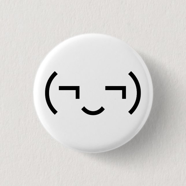 Smug Emoticon (EUR ‿) Japanischer Kaomoji Button (Vorderseite)
