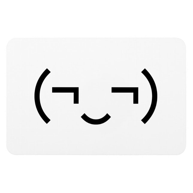 Smug Emoticon (EUR ‿) Japanischer Kaomoji Magnet (Horizontal)