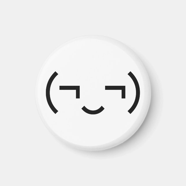 Smug Emoticon (EUR ‿) Japanischer Kaomoji Magnet (Vorne)