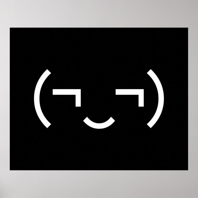 Smug Emoticon (EUR ‿) Japanischer Kaomoji Poster (Vorne)
