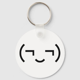 Smug Emoticon (EUR ‿) Japanischer Kaomoji Schlüsselanhänger