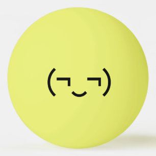Smug Emoticon (EUR ‿) Japanischer Kaomoji Tischtennisball