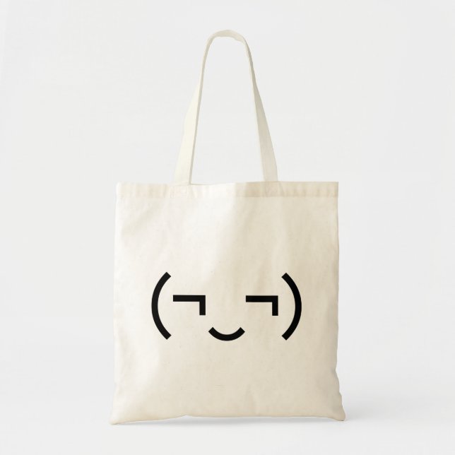Smug Emoticon (EUR ‿) Japanischer Kaomoji Tragetasche (Vorne)