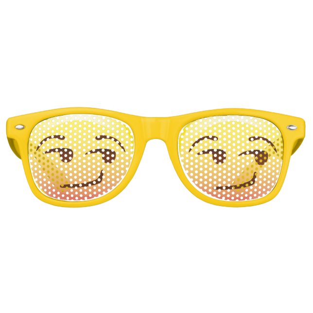 Smug Glance Emoji Face Party Shades Sonnenbrille (Vorderseite)