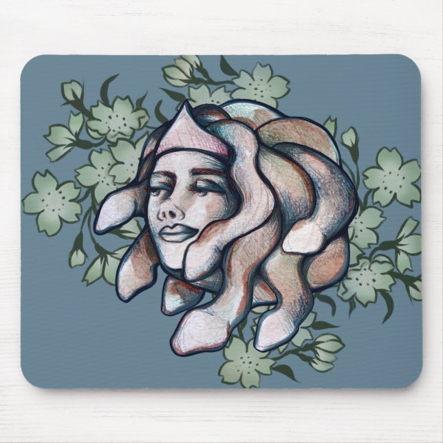 Smug Medusa Artwork Softgorgon Art Medusa Schlange Mousepad (Vorne)