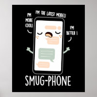 Smug Phone Funny Handy Pub Dark BG