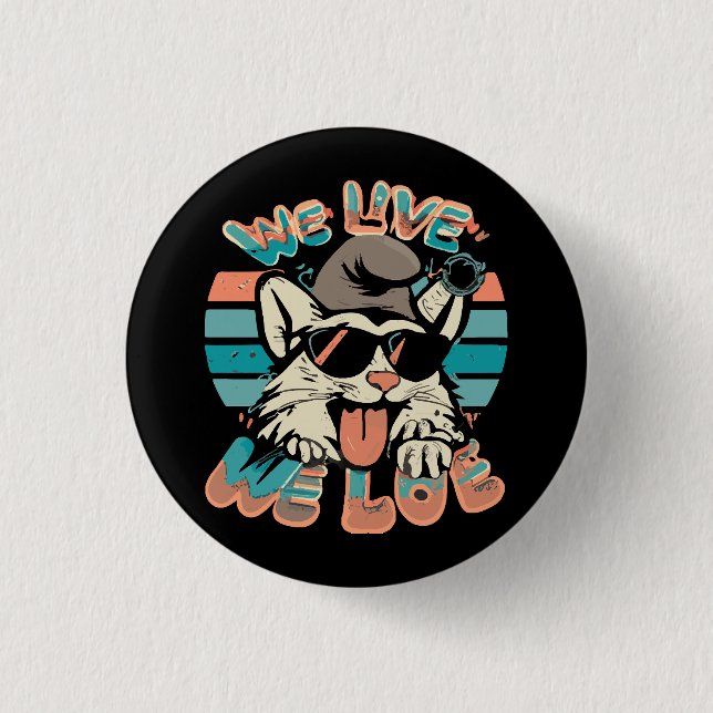Smurf Cat - Wir leben, wir Liebe Button (Vorderseite)