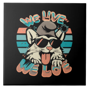 Smurf Katze - Wir leben, wir lieben  Fliese