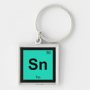 Sn - Tin Chemistry Periodic Table Symbol Element Schlüsselanhänger