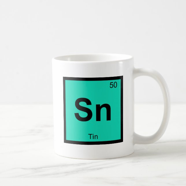 Sn - Zinn-Chemie-Symbol-Element Kaffeetasse (Rechts)