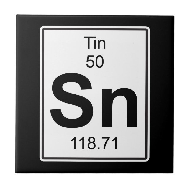 Sn - Zinn Fliese (Vorderseite)