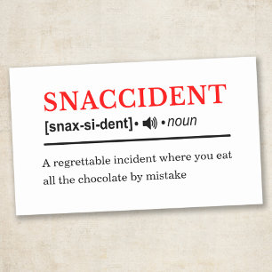 Snaccident - Anpassbare Wörterbuchdefinition Rechteckiger Aufkleber
