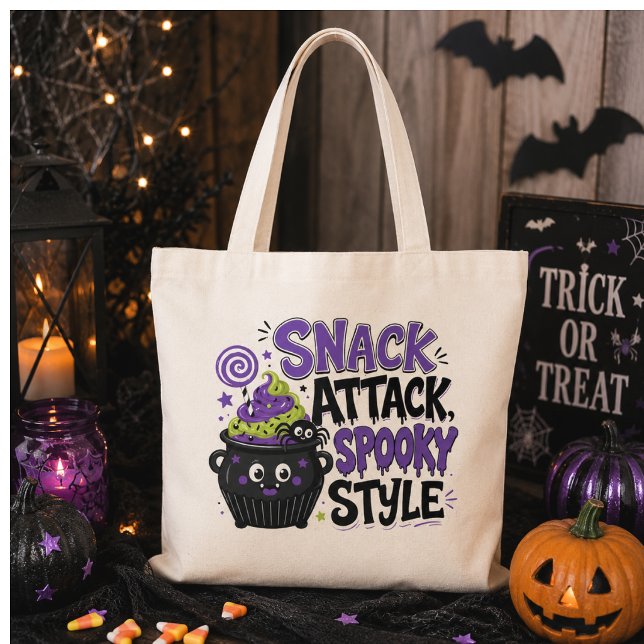 Snack-Attack Gruselstyle Kessel Halloween Tragetasche (Von Creator hochgeladen)